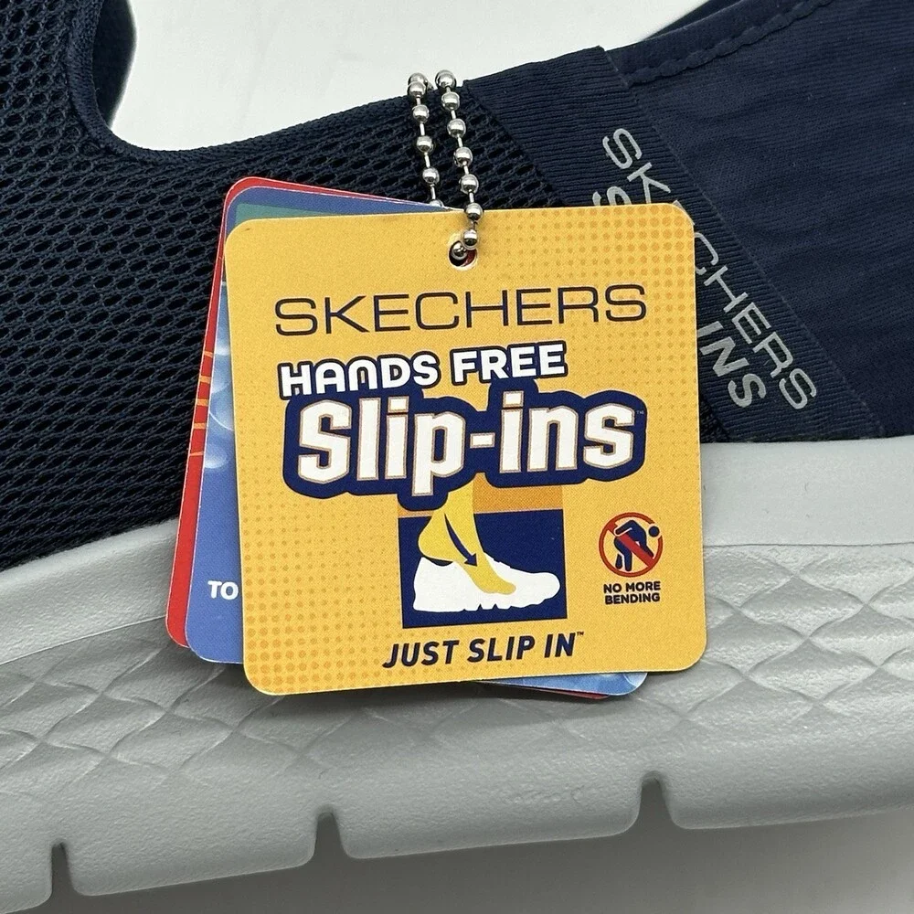 Skechers Hands Free Slip-ins Go Walk Flex Navy Blue Comfort Shoes Men's Size 9WW